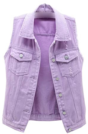 BAIXIAOCHI Gilet Di Jeans Da Donna Corto Primavera Ed Estate Giacca Senza Maniche Sfilacciata Slim Fit Con Cardigan Strappato Top