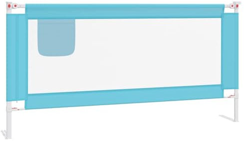 vidaXL Kleinkind Bettschutzgitter Bettgitter Kinderbettgitter Babybettgitter Gitter Kinderbett Babybett Rausfallschutz Blau 180x25cm Stoff
