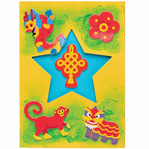 Baker Ross Chinesisches Neujahr Moosgummi Sticker - Pack of 200, Selbstklebende Schaumstoff Sticker für Kinder (FC227)