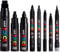 POSCA - Schwarz Komplettes Set mit 8 Markierstiften (PC-17K, PC-8K, PC-7M, PC-5M, PC-3M, PC-1M, PC-1MR, PCF-350)