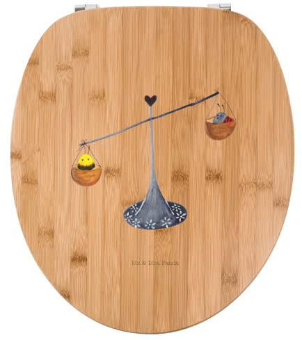 Mr. & Mrs. Panda Motiv WC Sitz Sternzeichen Waage - Geschenk, Waage Sternzeichen, Klodeckel, Horoskop, Biene, Toilette, Toilettendeckel, Klobrille,