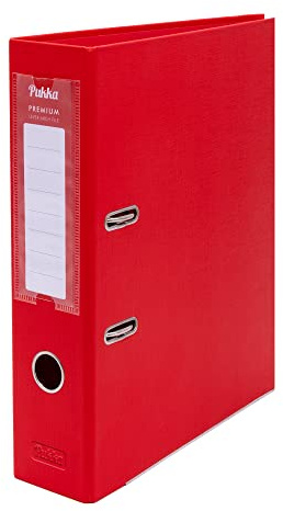 Pukka Pad, Premium Lever Arch File – 5 Pack of 2-Ring Binder Portfolios for Work or Home Paperwork Organisation - 32 x 28cm - Red