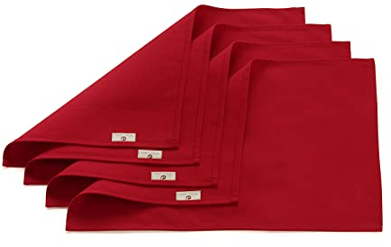 Vivi Idee® 4er Tischsets Platzset 100% Baumwolle Weihnachtsdeko Platzdeckchen Stoff abwaschbar Handgenäht 52x33cm (Rot)
