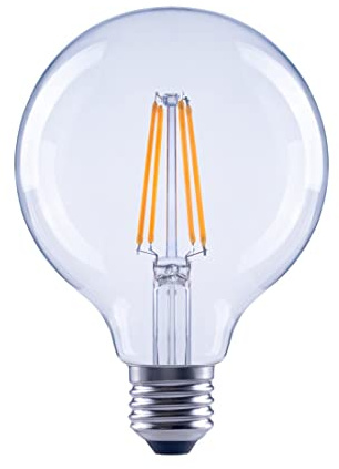 Xavax LED-Filament E27, 806lm ersetzt 60W Globelampe, G95, klar, warmweiß