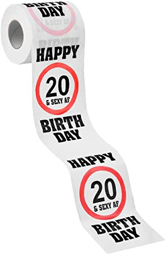 Cadeau de papier toilette Balinco, papier toilette Happy Birthday Deko, idées cadeaux drôles pour l'anniversaire, cadeau d'anniversaire pour femmes/hommes, 250 feuilles (20)