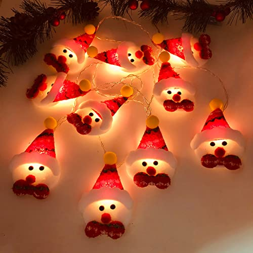 WOXIHUAN Lichterkette Weihnachten Plüsch Schneemann Led Lichterkette Weihnachtsbaum Lichter Innen Batteriebetrieben Lichterketten Weihnachtsbeleuchtung für Weihnachten Deko Party Balkon