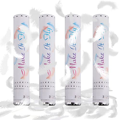 Konfettikanone, Taozoey Feder-Konfettikanone*4, Party Popper, Konfettikanone Hochzeit, Konfetti-Shooter, Konfettikanonen für Hochzeit, Party, Geburtstag, Silvester