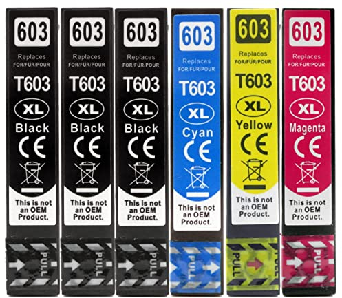 OBV Sparset als Ersatz für Epson 603XL Tintenpatronen für Expression Home XP-3150 XP-3155 XP-4150 XP-4155 XP-2150 XP-2155 XP-2100 XP2105 Workforce WF-2810 WF-2830 WF-2835 WF-2850 (6er Pack)