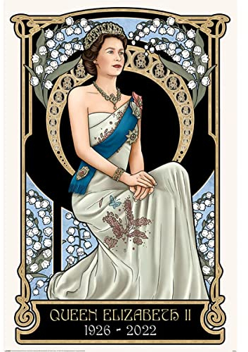 Pyramid International Queen Elizabeth II Poster 1926-2022 Art Nouveau