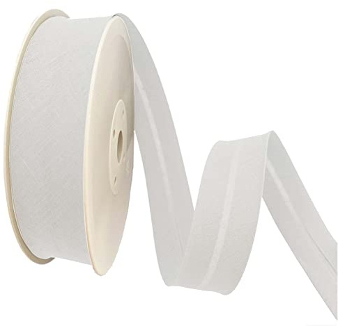 TEXTEX = 30 mm Breites Schrägband. 50% Baumwolle und 50% Polyester. Stück von 10m - (Weiss)