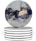 Naivasha Homeware Marble Coasters Set of 6 - Stunning Decorative Coasters in MATTE Finish, Elegant Stone with Cork Bottom - Day
