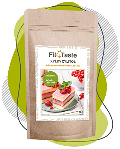 Fit4Taste Xylit Birkenzucker | 1kg Beutel | Zuckeralternative | Zuckerfrei | Kalorienreduziert | zum Backen | Süßungsmittel | Tafelsüße auf der Grundlage von Xylit | 1kg Beutel