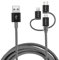 Kobilar 3 in 1 USB Cable Multi Fast Charging,3.3Ft,Apple MFi Certified,USB A to Lightning/Type-C/Micro,Fishnet Braid Cord，Compatible with iPhone,iPad,Samsung Galaxy,Pixel,MacBook Pro/Air,Android