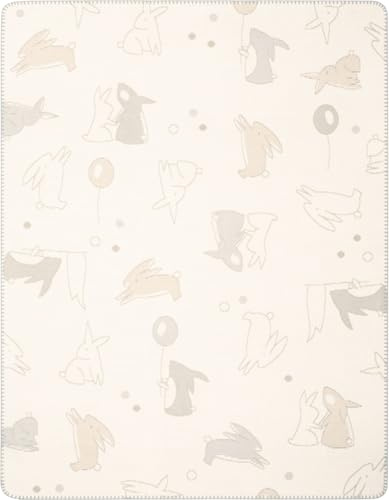 biederlack Babydecke Little Rabbits Baumwollmischung Creme Größe 75x100 cm
