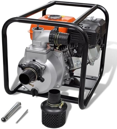 ShCuShan Pompa d'Acqua Motore a Benzina 80 mm Attacco 4800 W,Pompa ad Acqua ad Alta Pressione, Pompa dell'Acqua a Membrana per Camper, Barche, roulotte e Il Giardino