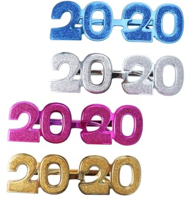 Amosfun Gläser 4 Stück 2020 kinder ferngläser kinderferngläser lustige Sonnenbrillen des neuen Jahres Cocktailgläser Fotogeschenke das Geschenk Silvester Ausrüstung 2020 Brille