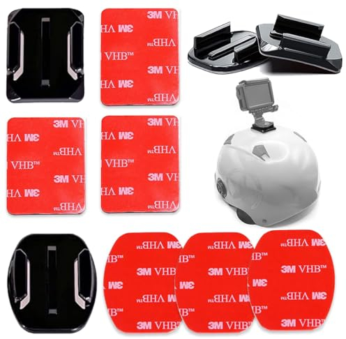KSJEHW 6 Piezas Casco Cámara Adhesivos Pegatinas Almohadillas Casco Cámara Accesorio para Casco 3M para la Cámara de Acción GOPRO HeroSession / 4/3/3 + / 2 Cámara de Acción DV Adecuado