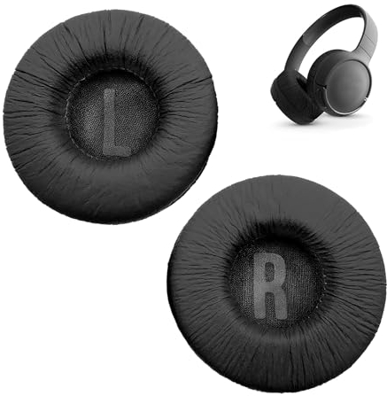 1 Par Almohadilla Auriculares Compatible con JBL, Profesional Almohadillas de Repuesto para JBL T500BT T450BT Tune 600BTNC 500BTCascos, Cuero PU Cojín de Repuesto de Piel Sintética para los Oídos