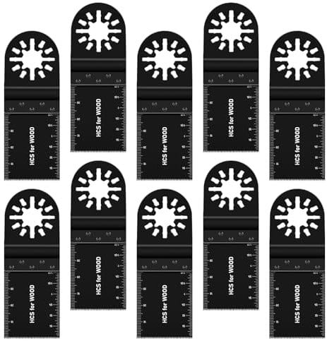 Lot de 10 lames de scie oscillantes - Kit d'accessoires multifonctions pour outil multifonction Fein Multimaster Dremel, Makita, Einhell