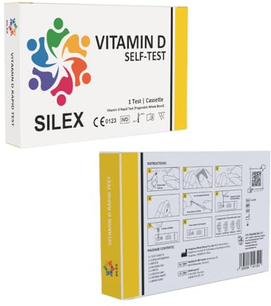 SILEX™ Vitamin D Test Kit - Test Your Vitamin D Levels at Home with Our Easy to Use Vitamin D Testing Kit - Prevent Symptoms of Vitamin D Deficiency - Rapid Vitamin Deficiency Test (1 Test)