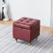XMDEUR Modernes Zuhause, Wohnzimmer, Schlafzimmer, Aufbewahrungsbank, hochwertiges PU-Leder, gepolstertes Sofa, Fußhocker, rechteckige Aufbewahrung, Ottomane, Schuhbank, Multifunktionsbänke, Rot, 3
