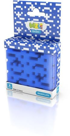 Meli Basic Grundplatte Blau | 6 Bausteinplatten für Konstruktionsspaß | Stecksystem für stabile Bauwerke | 8,4 × 8,4 cm große Platten | Ideal für kreative Kinder ab 3 Jahren