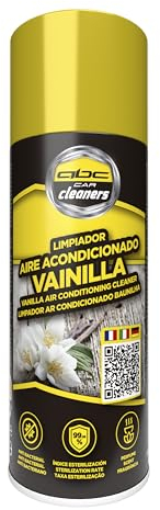 Abc Car Cleaners Limpiador del Sistema de Aire Acondicionado del Coche Aroma Vainilla. Antibacterial con un índice de esterilización del 99%. Aroma fresco, agradable y duradero para el verano.