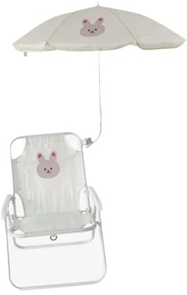 Folpus Silla de Camping para niños, Silla de Playa, fácil de Transportar, cómoda protección Solar, portátil con toldo para Pesca, Viajes, Verano, Conejo