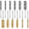 12pcs Brass&Stainless Steel Wire Bore Brushes, Wire Brush for Drill with 1/4 Inch Hex Shank Pipe Cleaning Brush Copper Pipe Cleaner Twisted Wire Brush for Power Drill Impact Drivers Die Grinders