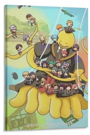 SUELEY Anime-Poster Assassination Classroom, 5 Stück, Leinwand-Kunstposter und Wandkunst, Bilddruck, moderne Familiendekoration, Poster, 50 x 75 cm