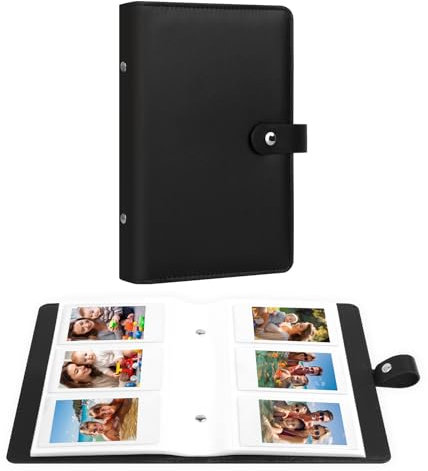 156 Fotoalbum für Instax Mini Film (54 x 86 mm), 2x3 Zoll Bilderbuch Passend für Polaroid Zink und HP Sprocket Instant Photo Papier,K-pop Fotokarten (Schwarz)