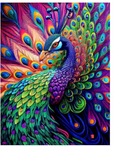 Diamond Painting Pfau,Diamond Painting Erwachsene Tier,Diamond Art Erwachsene Set Home Wand Dekor for Gift(30x40cm)