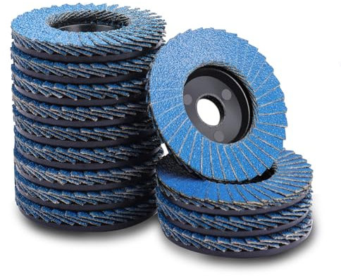MOGRQAP 12 Stück 50mm Fächerscheiben, Feine Oberfläche Fächerscheibe 120 Korn Winkelschleifer Chleifmopteller Schleifscheiben Flap Disk für Metall Holz Stahl