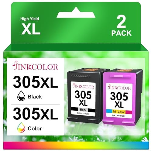 JINKCOLOR 305XL 305 für HP 305 druckerpatronen Combo Pack für HP 305 Tintenpatronen für DeskJet 2710 2720 DeskJet Plus 4100 4130 Envy 6010 6030 Envy Pro 6420 6430 patronen (1 Schwarz 1 Farbe)