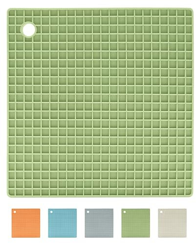 OGGI Silicone Pot Holders for Kitchen – Heat Resistant to 500°F, Non-Slip Textured Grip, Water Resistant, Durable 7x7 Pot Holders for Hot Pans and Dishes, Dishwasher Safe Silicone Potholders