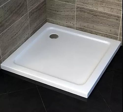 700mm Corner Shower Enclosure White Screen Print Walk in Cubicle Sliding Door Entry Shower Tray and Riser Kit Options (700 x 700mm Shower Tray)