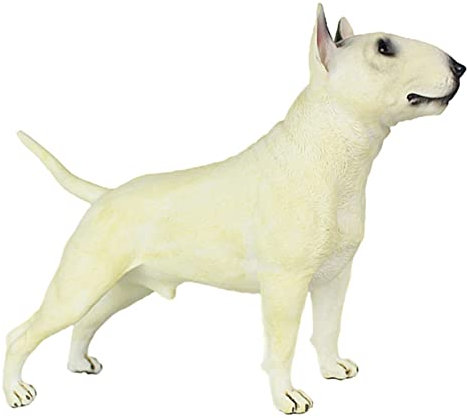 Milisten Bull Terrier Dog Ornament Realistic Dog Model for Home for Miniature Gardens Flower Pots Desktop Decoration Present for Dog Lovers