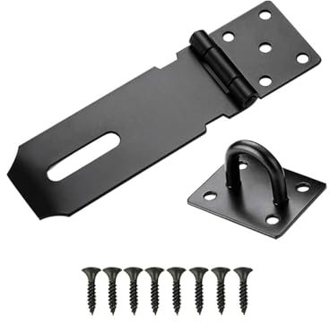 Stainless Steel Padlock Hasp and Staple, Heavy Duty Shed Lock Hasp, 4 Inch Shed Door Latch, Gate Lock Latch Hinge, Padlock Catch, Security Hasp for External Doors, Windows, Cabinets, Pet Cages