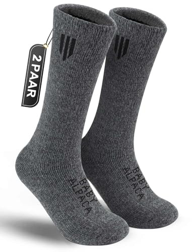 Juclise Alpaka Socken Wollsocken, warme schwere dicke Thermosocken für Winter und kaltes Wetter, atmungsaktive Socken ideal zum Jagen und Wandern für Damen und Herren