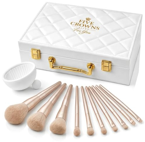 Set di 10 pennelli per trucco Premium e custodia in silicone, pennelli da trucco, set di 10 pennelli per trucco e pulizia in silicone, pennelli per trucco, set da donna