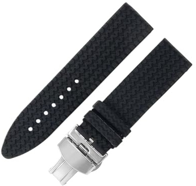 ROUREOX Bracelet Silicone Bracelet Caoutchouc Souple Racing Bracelet Montre Sport Remplacement Fermoir Déployant Acier Robuste pour Chopard Mille Miglia Series-A4 23mm