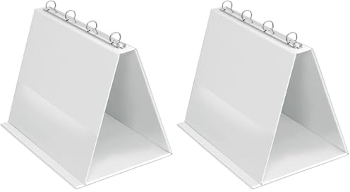 VELOFLEX 4101090 - Tisch Flipchart DIN A4 Querformat, Präsentationsmappe mit 4-Ring-Mechanik, inkl. 10 Sichthüllen (Packung mit 2)
