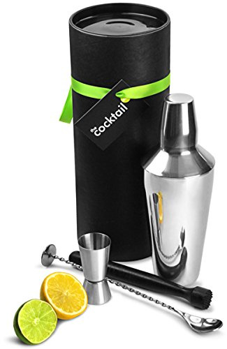 Cocktail Store The Cobbler Cocktail Gift Set | Cocktail Making Set with Manhattan Cocktail Shaker, Muddler, Mixing Spoon & Jigger Measure