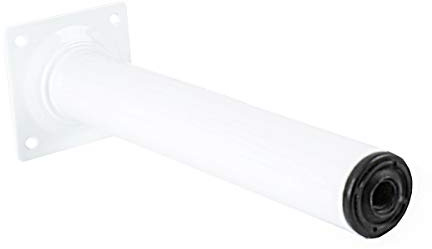 Amig Runde Möbelfüße – robuster Stahl – einfache Befestigung mit 4 Schrauben – Kratzfest – 4er-Pack – Abdeckung für Schloss – weiß, 30 x 150 mm, Metall