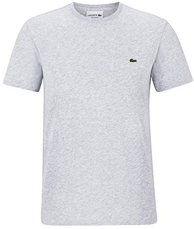 Lacoste Men's TH2038-00 Plain Short Sleeve T-Shirt, Grey (Silver Chine), 8 (Manufacturer Size: XXXL)