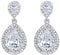 EVER FAITH® Damen CZ Kristall Braut Tropfen Pireced Dangle Ohrring Schmuck klar Silber-Ton