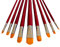 9 Artiste Brosse Forme usé bombé pour l'acrylique Aquarelle