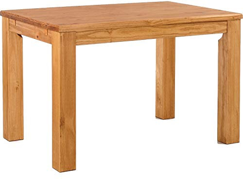 Esstisch Rio Classico 120x90 cm Honig Holz Pinie Massivholz Esszimmertisch Echtholz ausziehbar vorgerichtet für Ansteckplatten Brasilmöbel