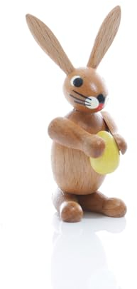 Rudolphs Schatzkiste Osterfigur Osterhase gelb BxHxT ca 2,5 x 6,5 x 3,5cm NEU Osterdeko Osterhasenfigur Ostern Korb Osterei Frühling Erzgebirge Seiffen Hase