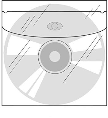 CD-Taschen mit Klappe selbstklebend | Transparent | Quadratisch | 20 oder 100 Stück | CD-Hüllen zum Einkleben | Selbstklebende Hüllen für CD, DVD, Blu-ray / 20 Stück